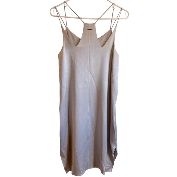 HALSTON Silver Fog Slip Satin Dress.Size M - Picture 6 of 14